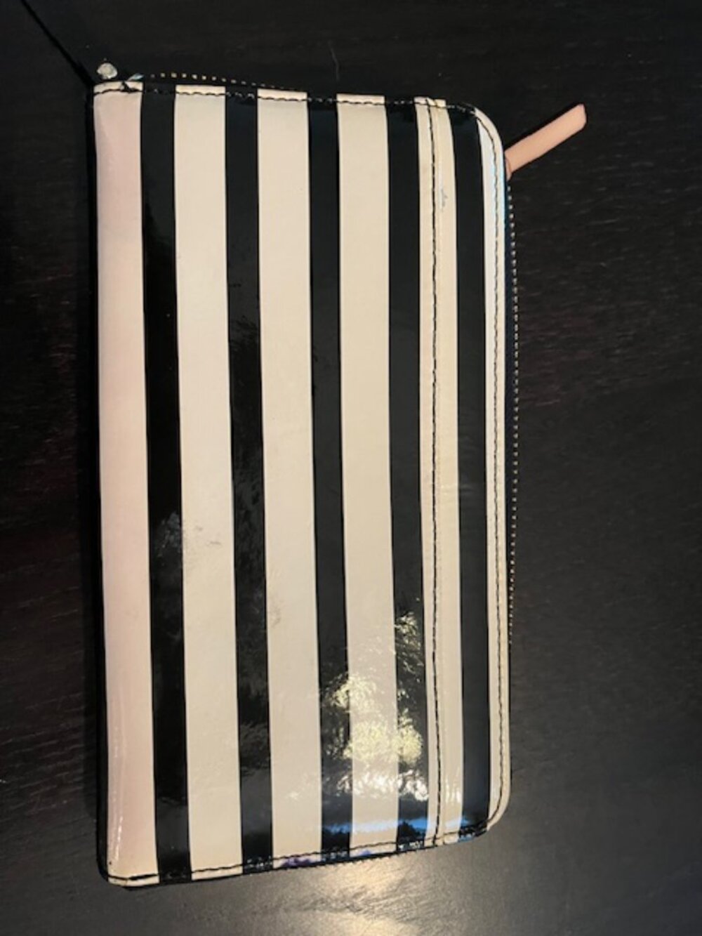 Kate Spade Zip Around Patent Striped Wallet - Picture 2 of 3
